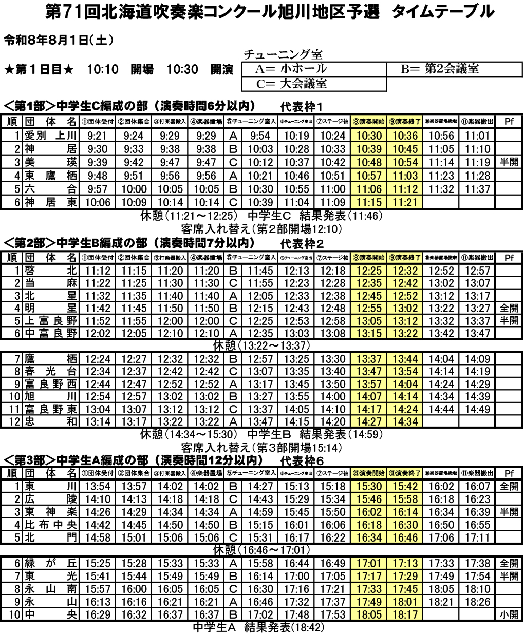 タイムテーブル1日目